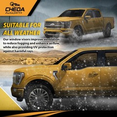 Fit For Ford F150 Raptor Super Duty SuperCrew 2015-2026 Window Visor Rain Guards