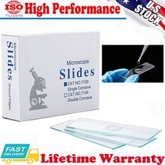 50Pcs Microscope Slides Concave Single Concave Glass Slide 25.4 x 76.2 x 1.2mm