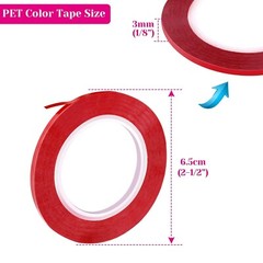 6 Rolls Fine Line Tapes 1/8 Inch 3 Millimeter Vinyl Fine Line Masking Tape