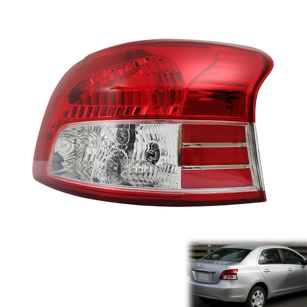 Passenger Tail Light Assembly Red Clear Lens for 2007-2011 Yaris Sedan TO2819133