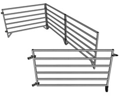 ALUMINUM 5 FT X 10 FT 6 RAIL 40″ TALL SHEEP & GOAT ADD-ON STALL KIT PANEL PEN