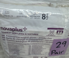 Novaplus Gammex Non-Latex PI Textured Surgical Glove 29 PAIR Size 8.5 See Dates