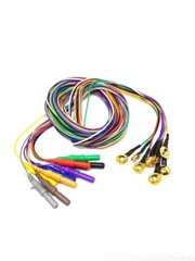 Gold Cup EEG Electrodes Teflon Molded End 60-Inch 10/pk Multi-color 2Pk/Lots