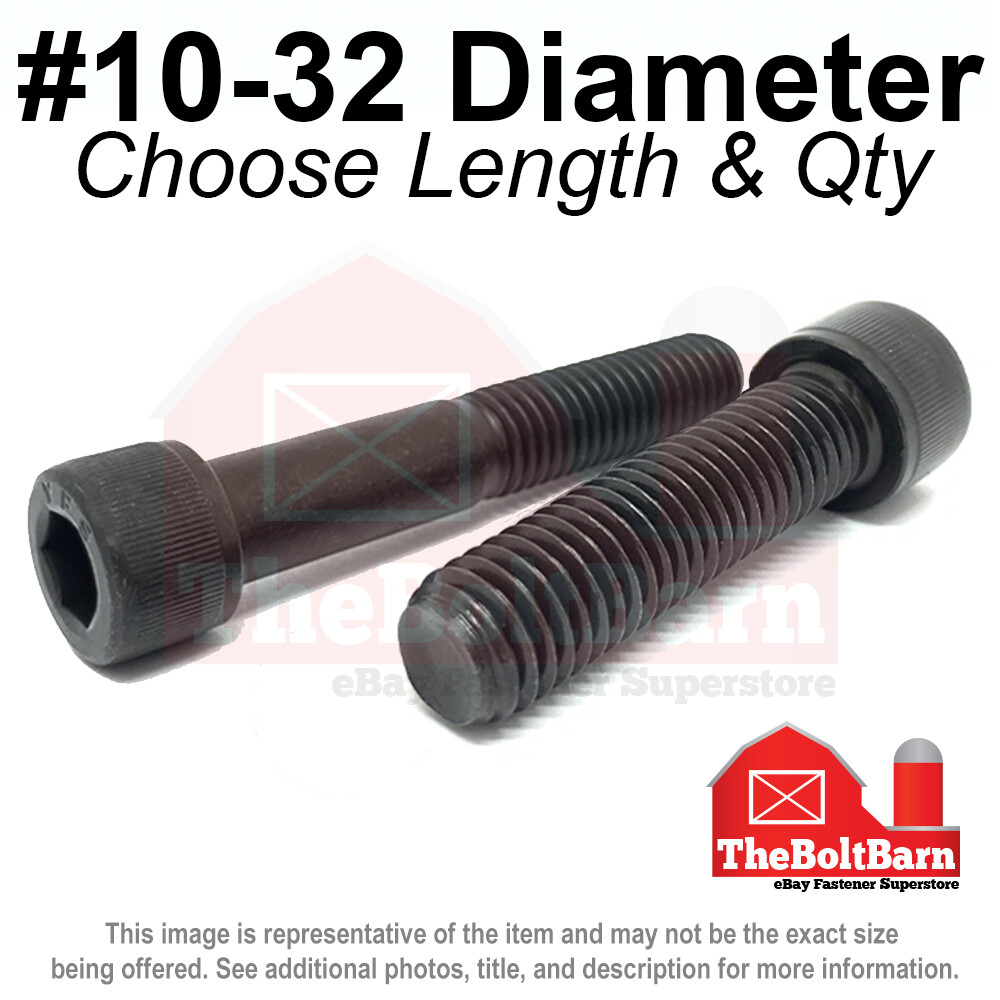#10-32 Allen Socket Head Alloy Cap Screws Bolts Black Oxide FINE (Pick Size Qty)