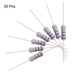 50Pcs 1K Ohm Resistor, 1W 5% Tolerance Metal Oxide Film Resistors, Axial