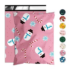 50 PCS 14.5×19 inch Christmas Snowmen Poly Mailers Waterproof Shipping Bags