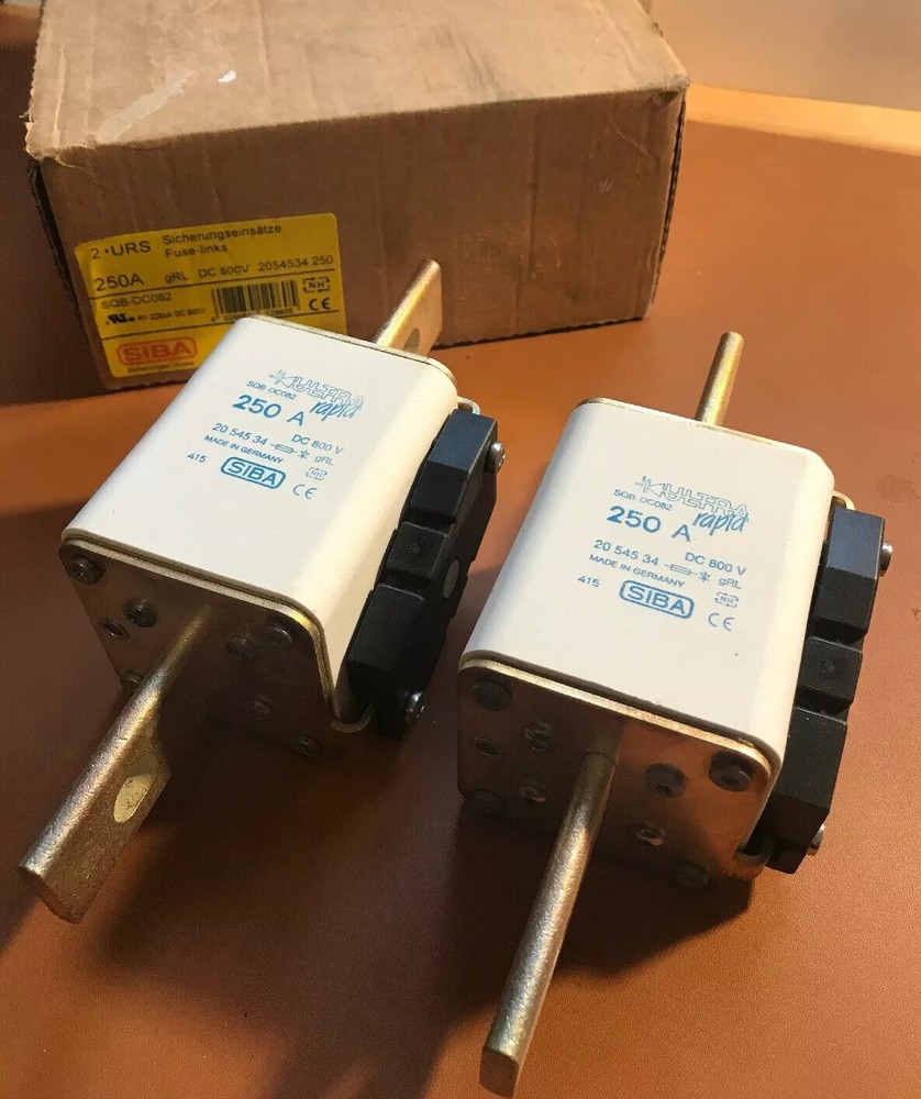 SIBA SQB-DC082 Ultra Rapid Semi-Conductor Fuse-Link 250A 800VDC Lot Of 2 (NEW)