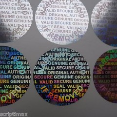 1000 Round 25 MM 1 INCH Security Hologram Tamper Evident Warranty Silver Labels