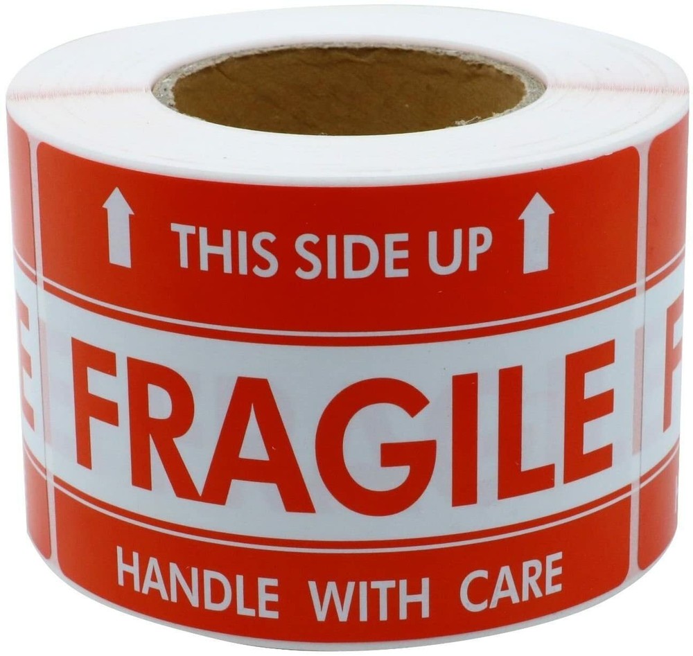 2 Rolls 1000 labels 3″ x 5″ Handle With Care Fragile This Side Up Labels Sticker