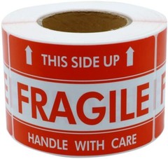 2 Rolls 1000 labels 3″ x 5″ Handle With Care Fragile This Side Up Labels Sticker