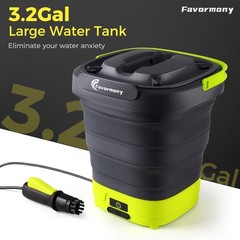 Portable Hand Sprayer, Foldable Water Sprayer Washer w/3.2Gal Tank and 10FT H…