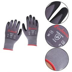 Safety Work Gloves MicroFoam Nitrile Coated Foam Gloves S-Size × 3 Pairs
