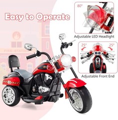 Costzon Kids Motorcycle, 6V Battery Powered Ride on Chopper Motorcycle w/Horn, H