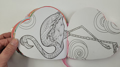 Handmade Junk Journal Heart Shaped Valentine’s – Flamingo