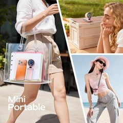Portable Handheld Fan With Ice Cooling – 5 Gear High Speed Personal Turbo Fan