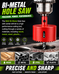 9Pcs Bi-Metal Hole Saw Kit 3/4″ to 2-1/4″ M42 Hole Cutter bimetal Hole Tool Set