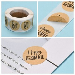 Happy Mail Sticker Labels 500 each per roll Great for Orders Crafts work & Fun