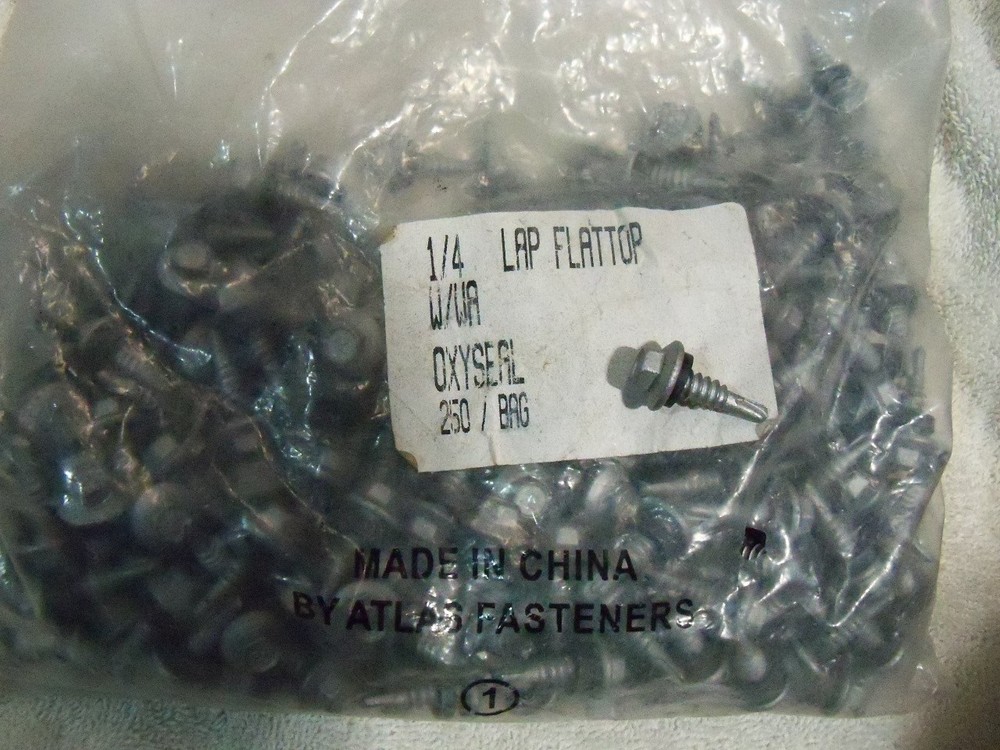 1/4″-14 x 7/8″ LAP/STITCH Atlas Self-Tapping Hex Screws Oxyseal 250
