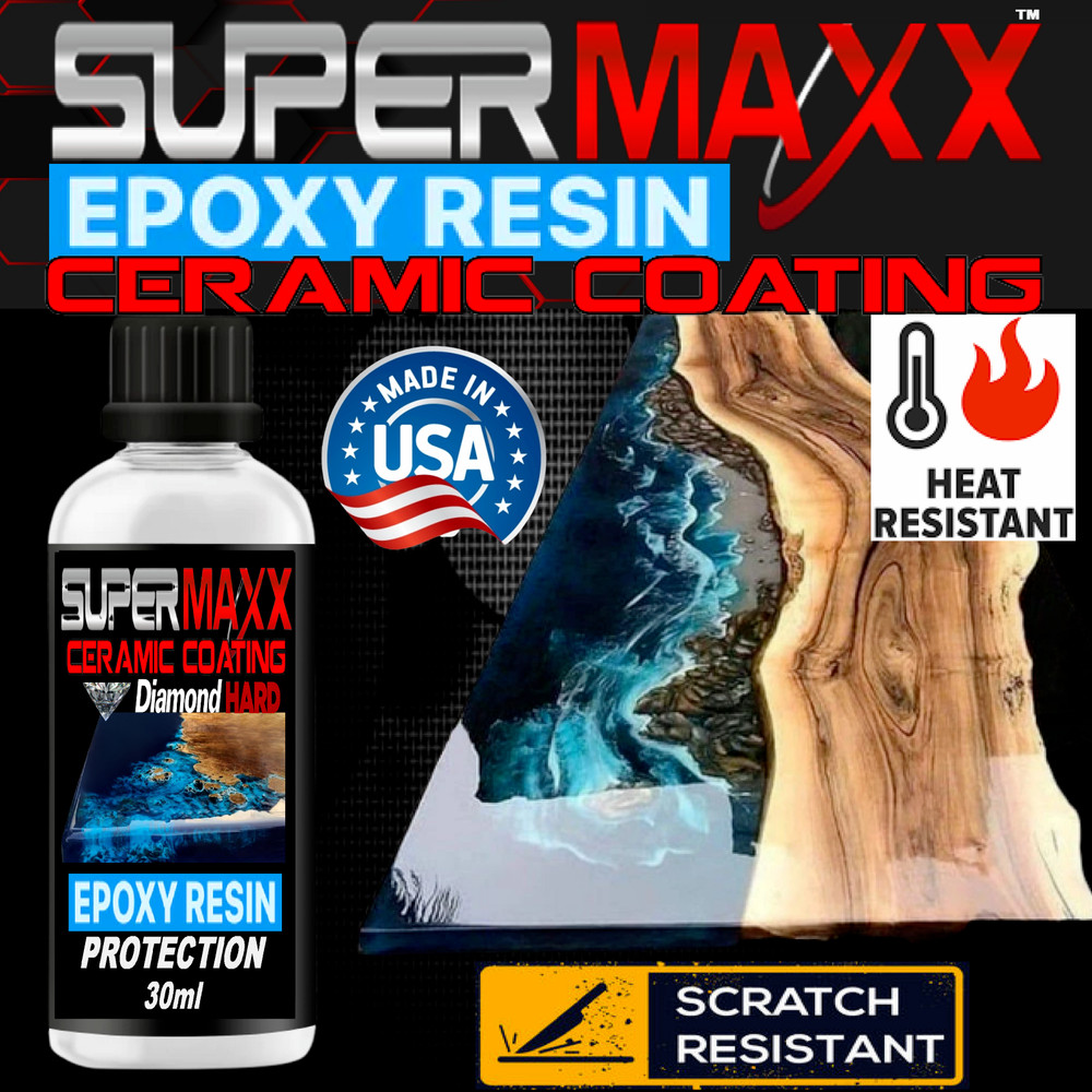 CLEAR EPOXY RESIN TABLE TOP BAR EPOXY CRAFT ART NANO CERAMIC CLEAR COATING KIT