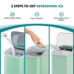 OLIXIS Ice Maker Machine with Handle,26lbs in 24 Hours,9 Cubes in 6 Mins,Auto…