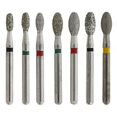 Dental Diamond Bur FG Burs Football Round End Taper Barrel Cylinder Pear Flame