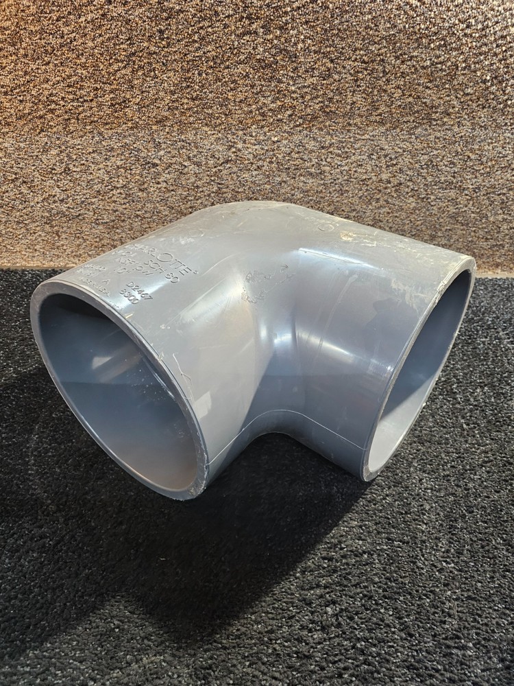Charlotte 806-100 10″ Schedule 80 PVC Molded Elbow – Slip x slip, Gray