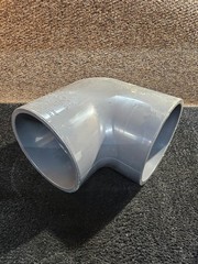 Charlotte 806-100 10″ Schedule 80 PVC Molded Elbow – Slip x slip, Gray