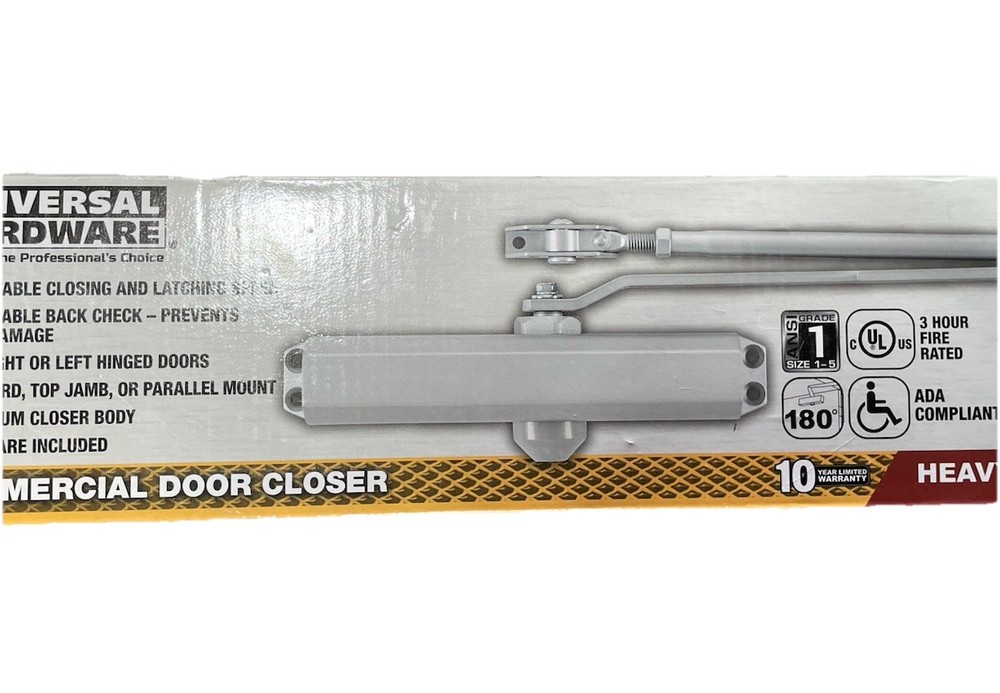 UH4031 Universal Hardware Commercial Door Closer HD Aluminum Size 1-5 New in box