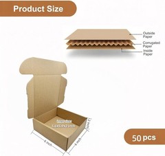 6 X 6 X 2 Inches Small Shipping Boxes 50 Pack Corrugated Cardboard Packaging Bus