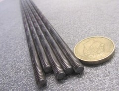Threaded Steel Rods, Plain Finish, RH, 12-24 x 1 Foot Length, 5 Units