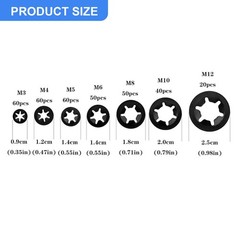 340 Piece Internal Teeth Star Lock Spring Quick Washer Push-In Quick Nut Set