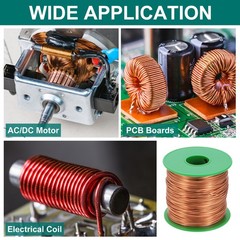 22 AWG Magnet Wire, 22 Gauge 16 oz Enameled Copper Wire, 155C(311F) Copper Color