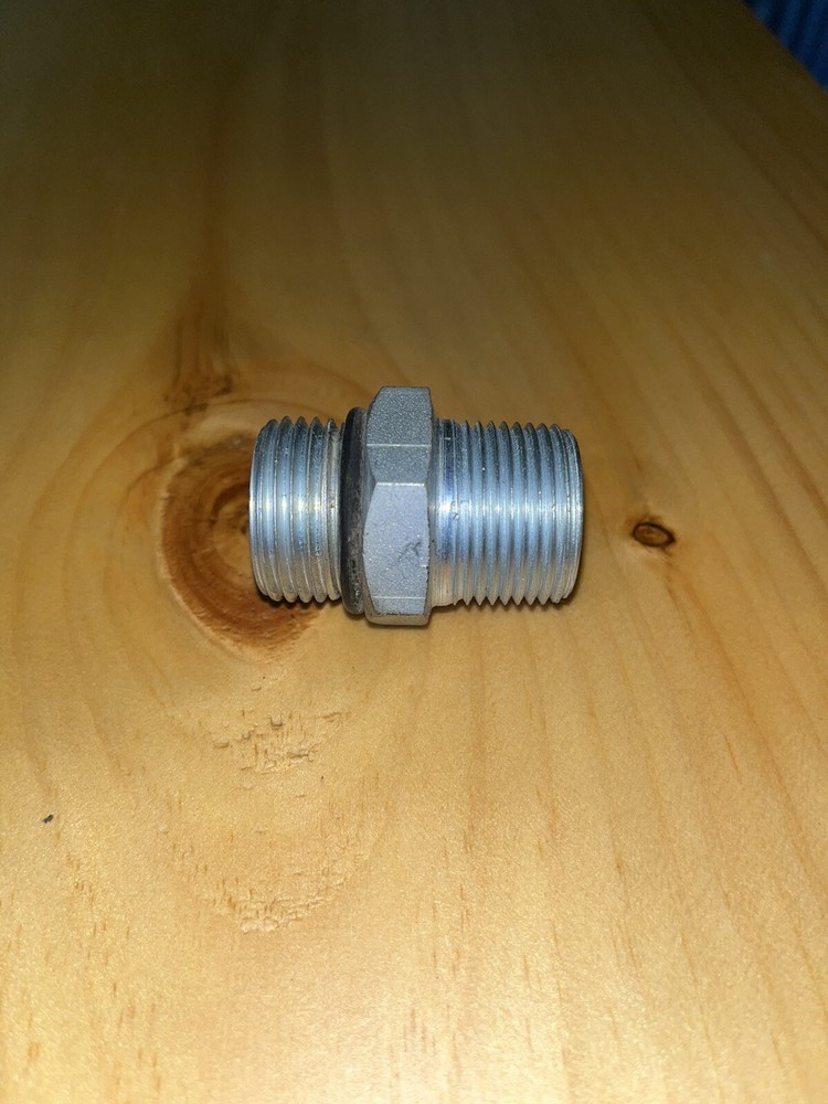 Pipe Adapter: 1-1/16 -12 X 3/4” Male Thread. Straight Thread O-ring X Male Nptf