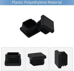 WZB 1 1X1 Square Tube End Cap Plastic Plugs 12 Pack, 1X1 1 Inch Square Tubing Pl