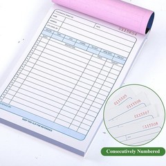 6 Pack Sales Order Book 5-9/16 x 8-7/16 Receipt 3-Part Carbonless 50 Sets per