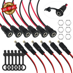 6 Sets 5.5 X 2.1Mm DC Power Jack Threaded Female Panel Mount Barrel Connector Ad