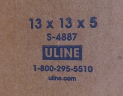 13 x 13 x 5″ Heavy Duty Corrugated Boxes 200 LB. TEST (Pack of 15) Uline