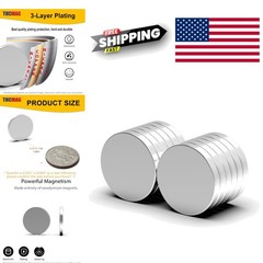 High Strength Neodymium Magnets 0.95 Inch Round Silver for Science Projects