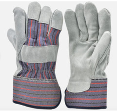 5015 5 Pair Pack Leather Palm Work Gloves Cowhide Leather Suede Finish, Single o