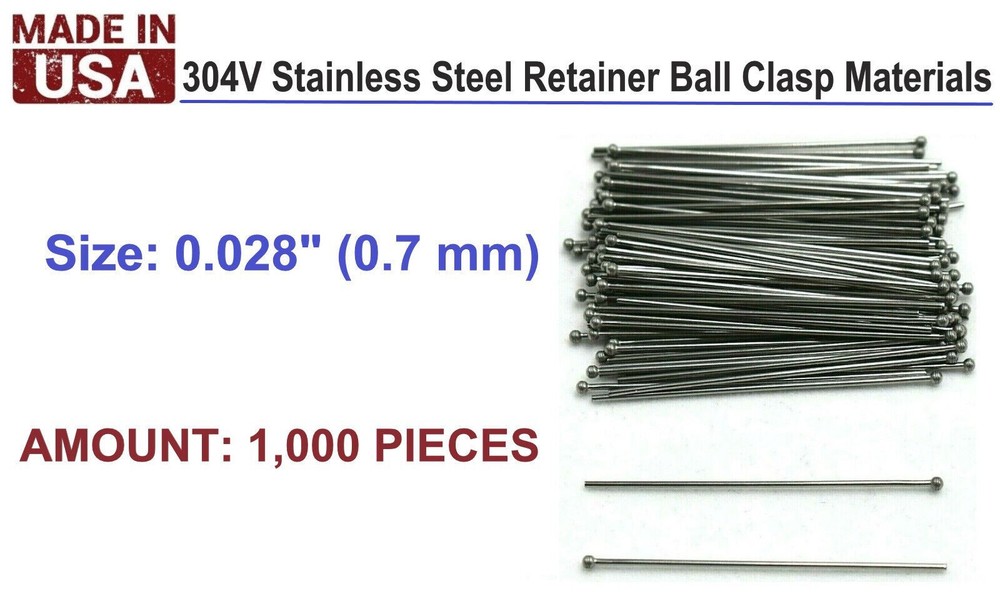 1000 pieces Ball Clasps Retainer .028 Pack x 1000/ 0.7 mm / Orthodontic Supplies