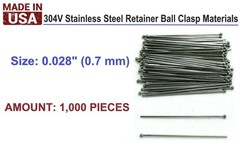1000 pieces Ball Clasps Retainer .028 Pack x 1000/ 0.7 mm / Orthodontic Supplies