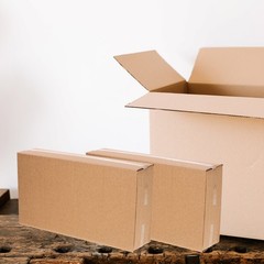 10Pcs Portable Khaki Corrugated Cardboard Boxes for Shipping and Storage Needs