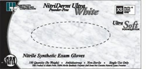 INNOVATIVE NITRIDERM® ULTRAWHITE NITRILE, MEDIUM, 100/BOX, 10 BOXES/CASE,1 CASE