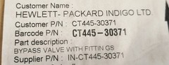 HP Indigo CT445-30371 3/4″ BYPASS Valve with Fittings