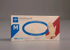 Medline MediGuard Stretch Vinyl Powder-Free Synthetic Gloves – Medium 100 Count