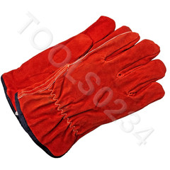 PIP 77-248/XL X-Large Leather Winter Gloves Split Cow Straight Thumb Fleece Red