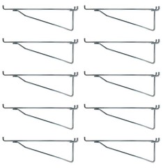 ProCraft Brand (10 Pack Metal 10″ Mega Shelf Bracket Garage Hanger fits 1/8″…