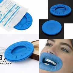 10pc Dental Soft Lip Dental Sterile Rubber Dam Cheek Retractor Mouth Opener Blue