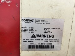 Coffing EC4006 2 Ton 120V 8′ Lift 6 fpm Top Hook Electric Chain Hoist Used Works