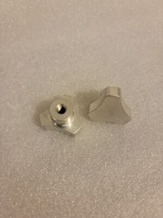 2 Sets of 2 Lobed Knob Female 3 Points, Hole 1/4-20 THD/ 1 1/8” O.D. Aluminum